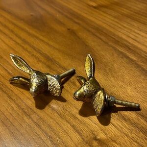 Gold Rabbit Drawer Knobs